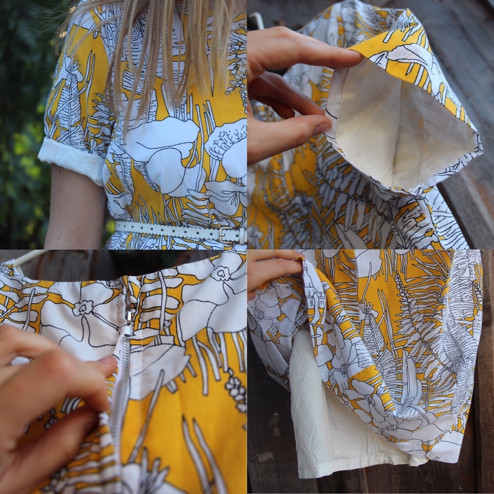 Japanese yellow floral dress - Picture 4 of 6